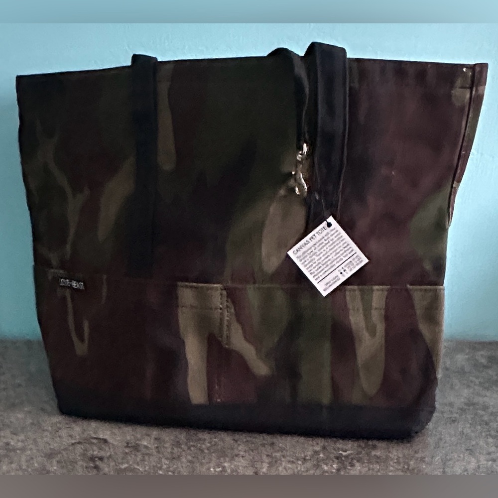 Love Thy Beast- Waxed Camouflage Canvas Pet Tote Bag